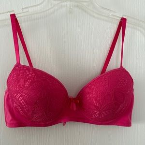 Jezebel Bra 38C Fuchsia Lace Push-up